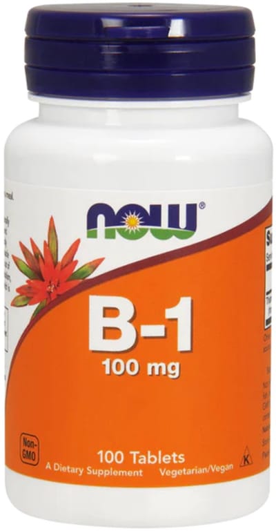 Vitamine B1 (Thiamine) - 100mg - 100 Tabletten - Premium: Thiamine Hydrochloride - Hoge biologische beschikbaarheid - 100 dagen voorraad - Geen ongewenste toevoegingen - Veganistisch - Now Foods