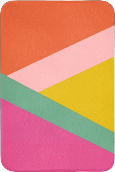 Badmat 60x90 cm - Antislip - Driehoeken - Kleurrijk - Abstract - Badmatten voor badkamer - Badkamermat - Douchemat - Badkamer mat