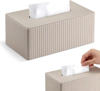 Decoratieve Tissue Dispenser van PU Leer voor Badkamer, Woonkamer, Eetkamer en Kantoor - Stijlvolle Tissuebox voor Elk Interieur