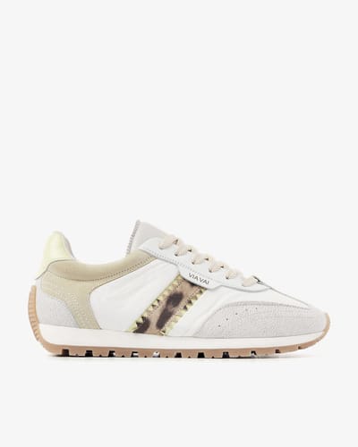 VIA VAI Scott Sara Sneakers Dames - Leer,Su�de,Textiel - Geel