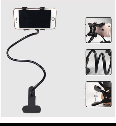 CHPN - Telefoonhouder - Flexibele houder - Telefoonklem - Statief - Houder voor telefoon - Zwart - Universeel - Met Klem - Zwart
