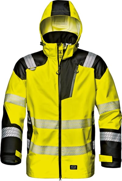 SIR SAFETY STORM RUSH Hi Vis Reflecterend Werkregenjas HEREN Veiligheidsregenjas Geel Zwart - Waterdicht - EN 20471 Klasse 2