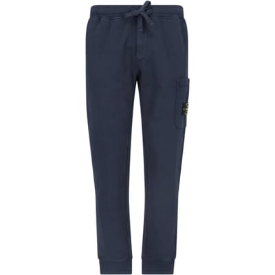 Stone Island Uni Kleur Trekkoord Manchet Casual Broek Heren Onderkleding Marineblauw 811564551-A0020 M black