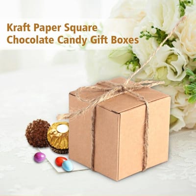 Allecta - Inpakpapier Geschenkdoos Kraftpapier met Henneptouw - Feestartikelen voor Bruiloft, Baby Douche en Verjaardag - 50 stuks