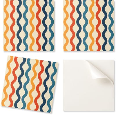 Decoratieve zelfklevende vinyltegels - Voor de hal, golven in een ritmische opstelling, 20x20x20 cm