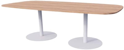 Linesto Vergadertafels Deens Ovaal 240cm breed 120 cm diep Framekleur Aluminium Bladkleur Havanna