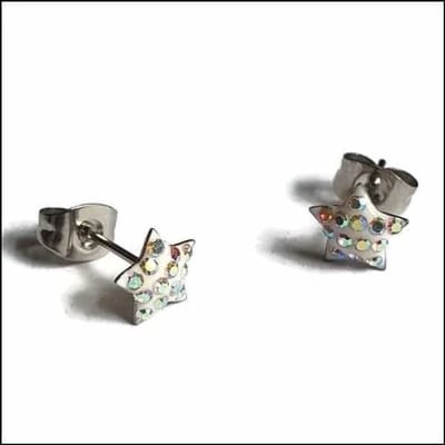 Aramat Jewels | Oorbellen | Stalen Sterren Oorbellen | AB Transparant | | | | Kinderen, Volwassenen | Verkleurd niet