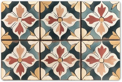 Placemats 45x30 cm - Placemat kunststof - 1 stuk - Decoratie - Tegels - Spaans - Vintage - Borden onderleggers - Decoratie voor op tafel - Keuken tafeldecoratie accessoires - Vinyl onderlegger - Tafelversiering