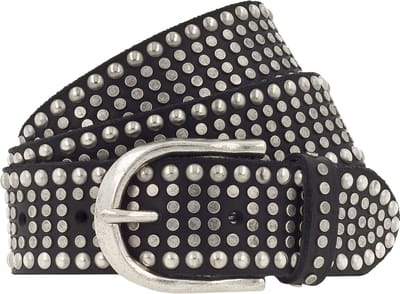 b.belt Leren Riem Riva Colour Leather Belt W100 Black Zwart