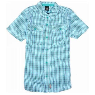 Jordan Casual Geruit T-shirt met Korte Mouwen Heren Tops Blauw 467351-102 XL white