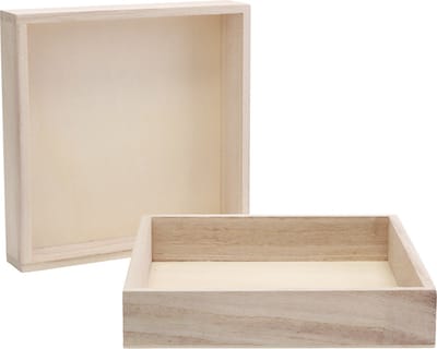 Houten frame met rand, afm 16,2x16,2x3 cm, 10 stuk/ 1 doos
