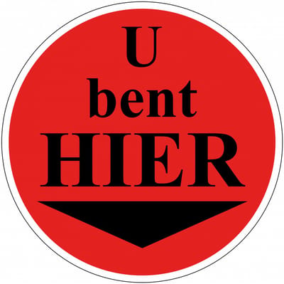 U bevindt zich hier bordje, kunststof 100 mm