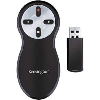 Kensington 2.4Ghz Draadloze Presenter - Klikker voor Presentaties - Pointer met Rode Laser - Zwart