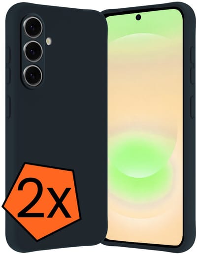 Hoes - 2 Stuks - Geschikt voor Samsung Galaxy A37 - Sterk & Shockproof - Case Siliconen - Back Cover - Telefoon Hoes - Donkerblauw