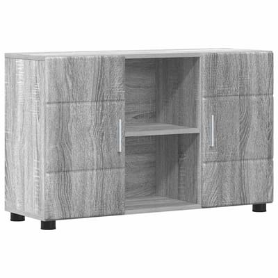 vidaXL - Dressoir - FLORIN - 88,5 - x - 30,5 - x - 55,5 - cm - Grijs - Sonoma - Bewerkt - hout