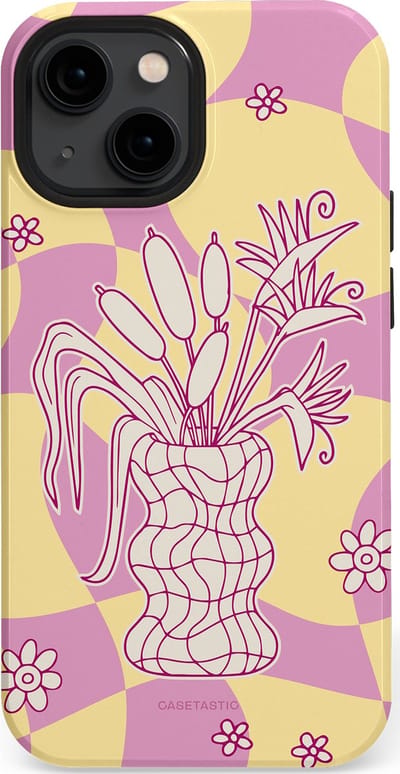 Casetastic Hoesje Geschikt voor Apple iPhone 13 Mini Magsafe - Stijlvolle Beschermende Duo-layer Case - Bosje vol roze