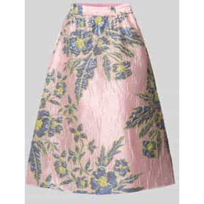 Regular Fit midirok met all-over bloemenstiksel