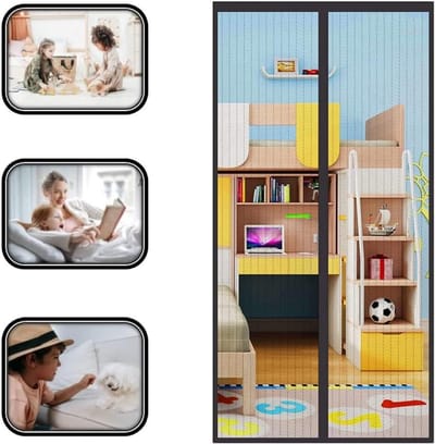 Allecto Plus - Magnetisch vliegengaas zonder boren - vliegenbescherming - zwart - 95 x 200 - deur magneetgordijn