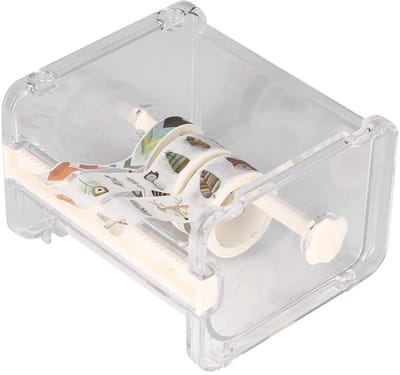 Dailygoods- Washi Tape Dispenser - Transparante Tape Houder - Duurzaam PS/ABS - Handige Organisatie - Verwisselbare Zaagtandstrips - Kristalhelder Ontwerp - Tapehouder