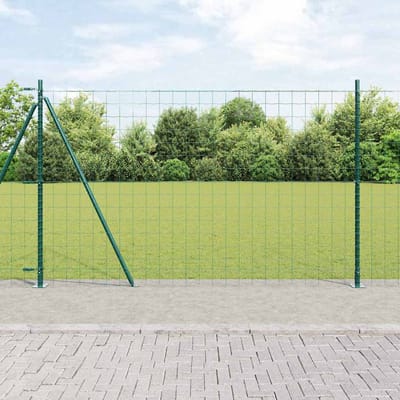 vidaXL - Euro-hek - met - betonnen - voetstuk - 10 - x - 1,4 - m - PVC-Coated - Staal - Mesh