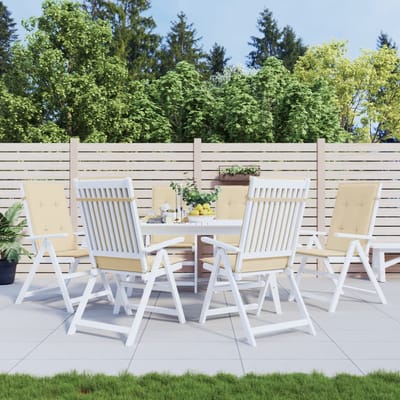 vidaXL - Tuinstoelkussens - hoge - 6 - st - hoge - rug - 120x50x3 - cm - stof - beige