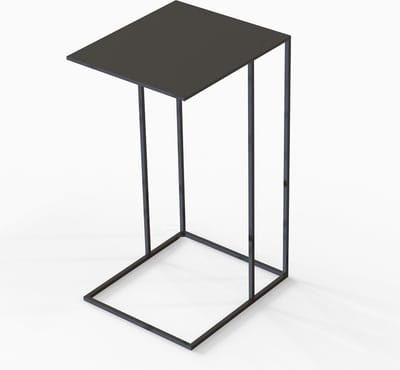 Zwarte bijzettafel - metaal - 34x38x65 cm - vervaardigd in Nederland - banktafel