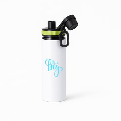 Hacebo® - It's a Boy waterfles met draaidop groen - Baby - kersverse ouders - Geboorte kraamcadeau jongen - babyshower - water fles - 850ML