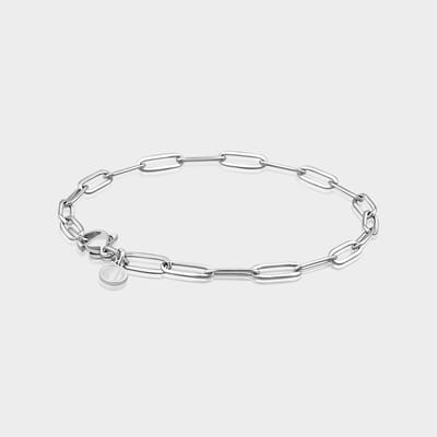 Paperclip Armband 3 mm - Zilveren Schakelarmband - 19 cm lang - Armband Heren - Olympus Jewelry