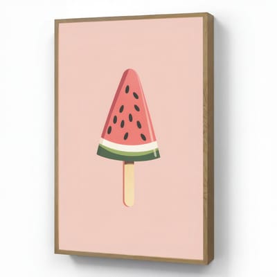 Wandlamp 60x90 cm - Oplaadbaar - Watermeloen - Ijsje - Pitjes - Rood - Wandlampen binnen woonkamer - Slaapkamer lamp - Decoratieve nachtlamp - Vloerlamp draadloos