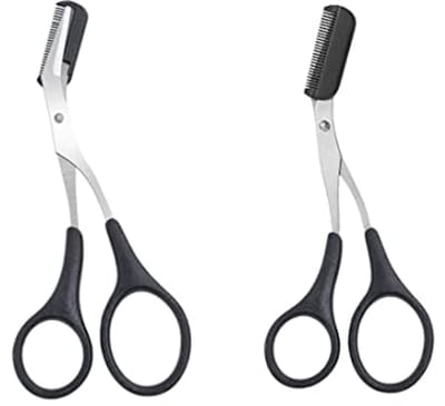 Zwarte Wenkbrauw Trimmer Schaar Set - Comfortabele Vinger Grips voor Perfecte Wenkbrauwvorm