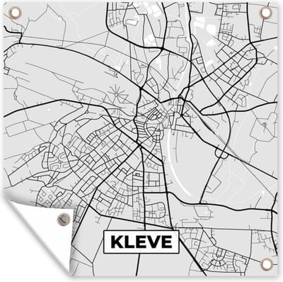 Tuin poster Stadskaart - Kleve - Kaart - Duitsland - Plattegrond - 200x200 cm - Tuindoek