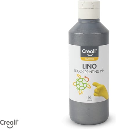 Linoleumverf creall lino zilver 250ml | Fles a 250 milliliter