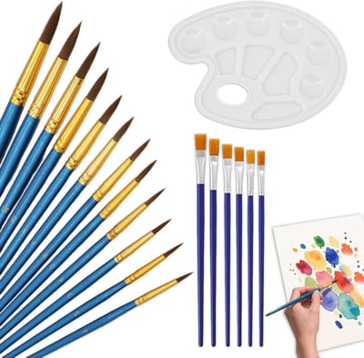 Multifunctionele Verfkwasten Set – 18 Verschillende Nylon Borstels, Inclusief Ronde en Platte Kwasten, Duurzaam en Ergonomisch Ontwerp voor Veelzijdig Gebruik