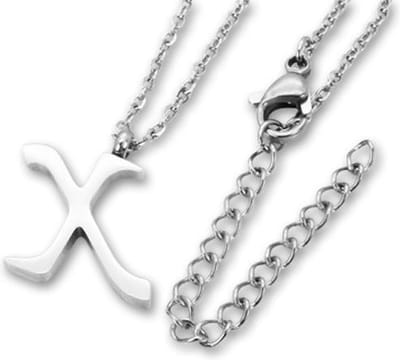 Amanto Ketting Letter X - 316L Staal - Alfabet - 18x13mm - 50cm