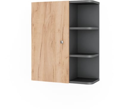 Vicco Fynn Aan de muur gemonteerde garderobe – 47.2 x 59.2 cm Antraciet/gouden eik