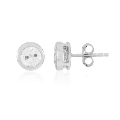 Cavill - Zilveren Oorknopjes met 1,59 ct Ronde Briljant Cambodjaanse Zirkonia - 925 Sterling Zilver Platina Verguld - Elegante Dames Oorbellen