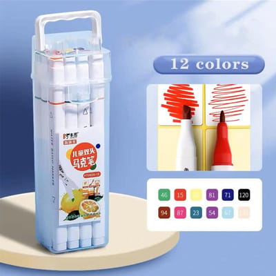 Ensemble de marqueurs pour enfants 12 24 36 48 couleurs, papeterie de dessin à Double extrémité pour étudiants, peinture Manga, fournitures scolaires d'art