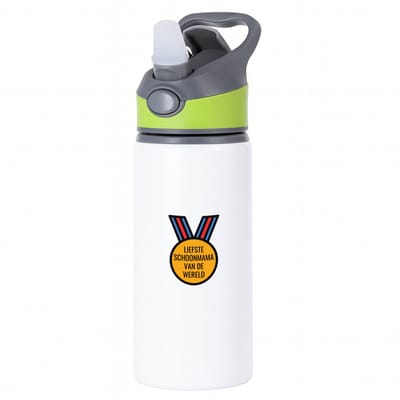Hacebo® - liefste schoonmama van de wereld waterfles met rietje groen - de liefste schoonmoeder - Moeder cadeautjes - moederdag - verjaardagscadeau - verjaardag - cadeau - geschenk - kado - gift - moeder artikelen - water fles - 650ML