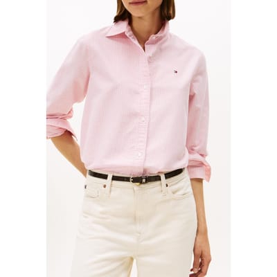 Tommy Hilfiger Oxford Relaxed Fit Shirt Classic Ithaca/ Primary Red Taglia: 32 | Maglie a manica lunga Outlet | Donna | Rosso