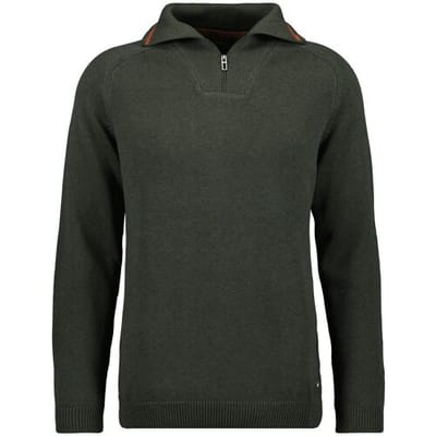 Ragman Trui Cotton Troyer Zip Raglan Sleeve Khaki / male