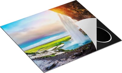 Chefcare Inductie Beschermer Waterval van een Klif bij Zonsondergang - 60x50 cm - Afdekplaat Inductie - Kookplaat Beschermer - Inductie Mat