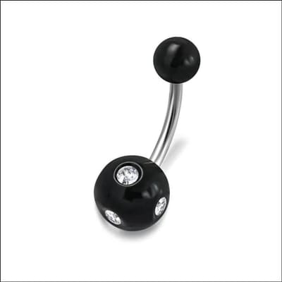Aramat Jewels | Navelpiercings | Luxe Kristallen Stalen Navelpiercing met steentje | Transparant-Blauw | |8mm | Staal | Volwassenen | Verkleurd niet