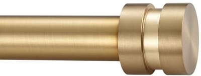 Uittrekbare gordijnroedes in warm goud zwart, 40,6-304 cm, 2,5 cm diameter