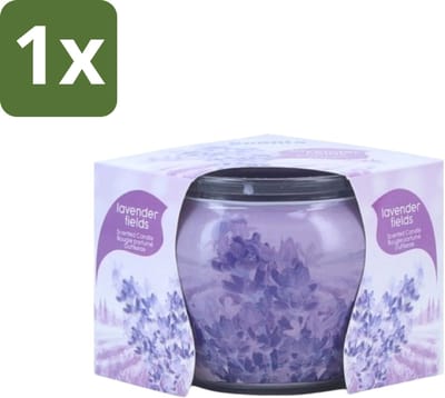 1 x At Home - Scents - Geurkaars - Lavender - 70 g - Geurkaars - Lavendel - Kalmerende Geur - Natuurlijke Kaars - Parabenenvrij