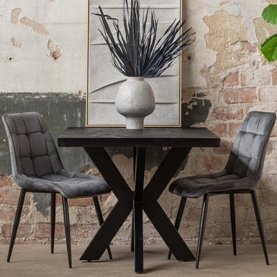 Mangohouten Eettafel Memphis Black Rechthoek 300x120 cm Mahom Industrieel - Dinertafel van Mangohout & Metaal - Industriële Eettafel