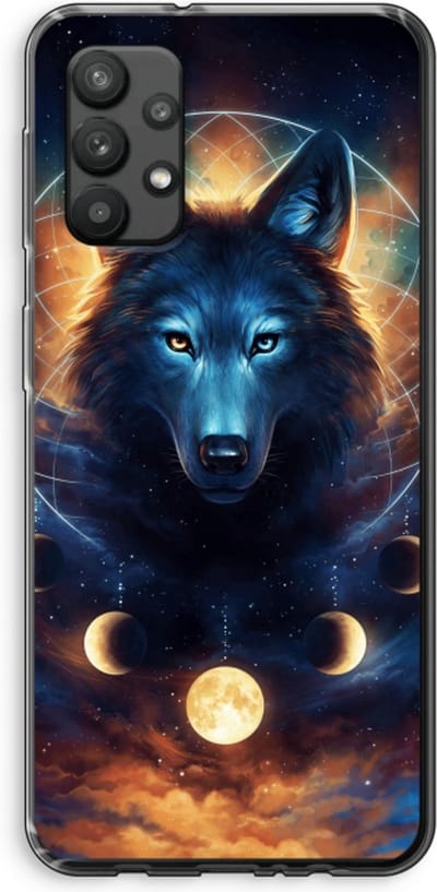 Case Company® - Hoesje geschikt voor Samsung Galaxy A32 4G hoesje - Wolf Dreamcatcher - Soft Cover Telefoonhoesje - Bescherming aan alle Kanten en Schermrand