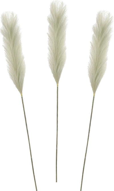 Mica Decorations Pluimgras losse steel/tak - 3x - salie groen - 104 cm - Decoratie kunst bloemen