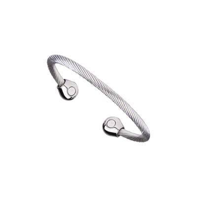 Magneet Armband Twist zilverkleurig Magnetic-S/M