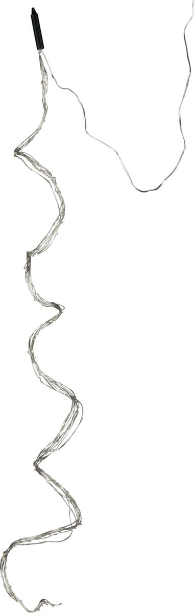 J-Line slinger 200Led 2M - kunststof - zilver - warm wit - LED lichtjes