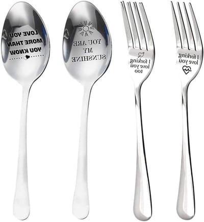 Gegraveerde RVS Eetlepel voor Avondeten, Perfect Cadeau voor Echtgenoot, Echtgenote en Familie
